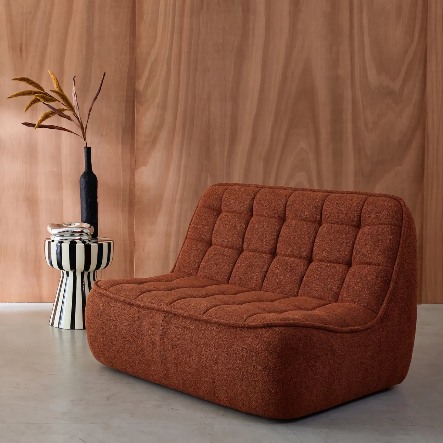 Sofá modular em tecido bouclé, 2 lugares