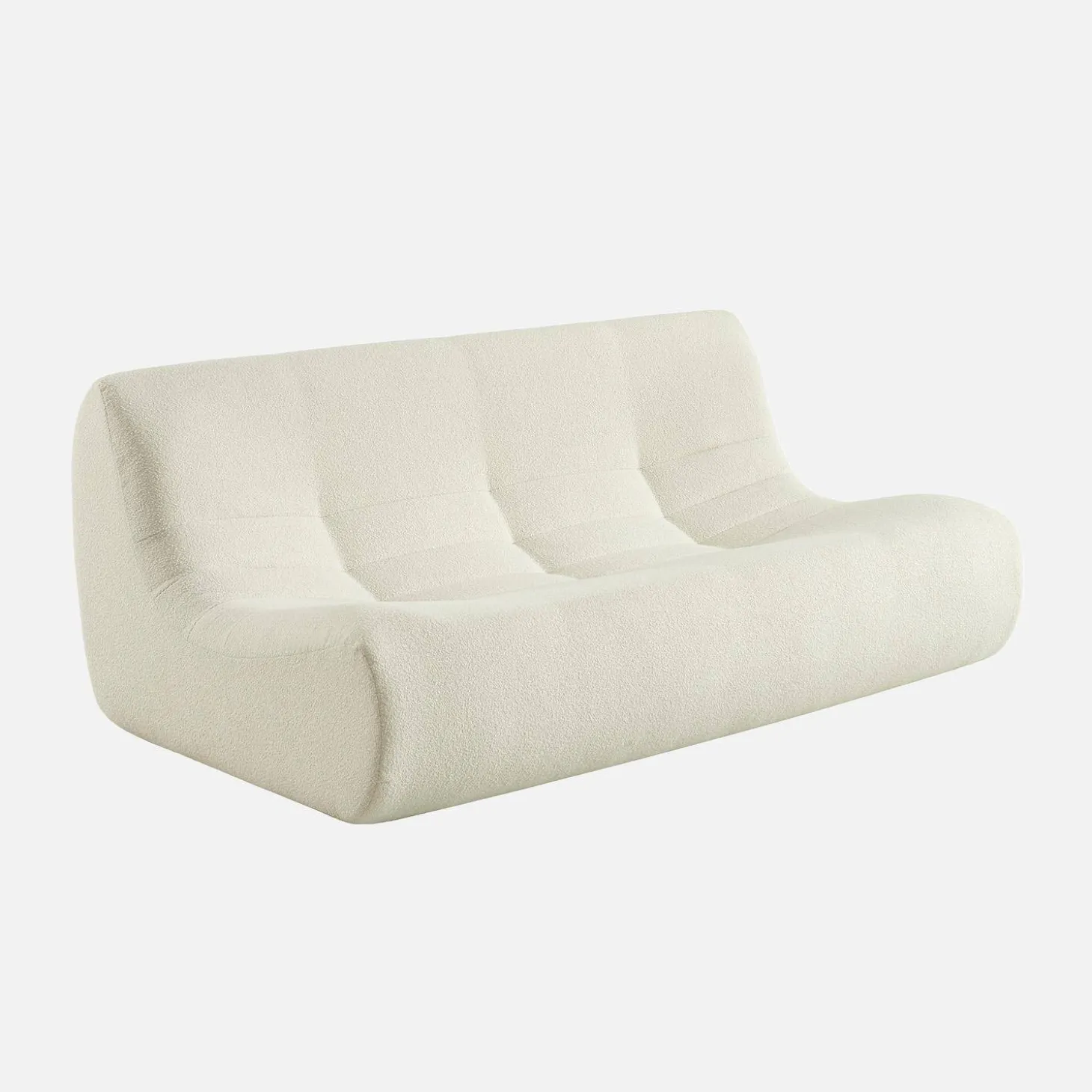 Sofá modular em tecido bouclé, 3 lugares