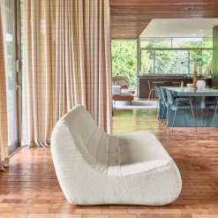 Sofá modular em tecido bouclé, 3 lugares