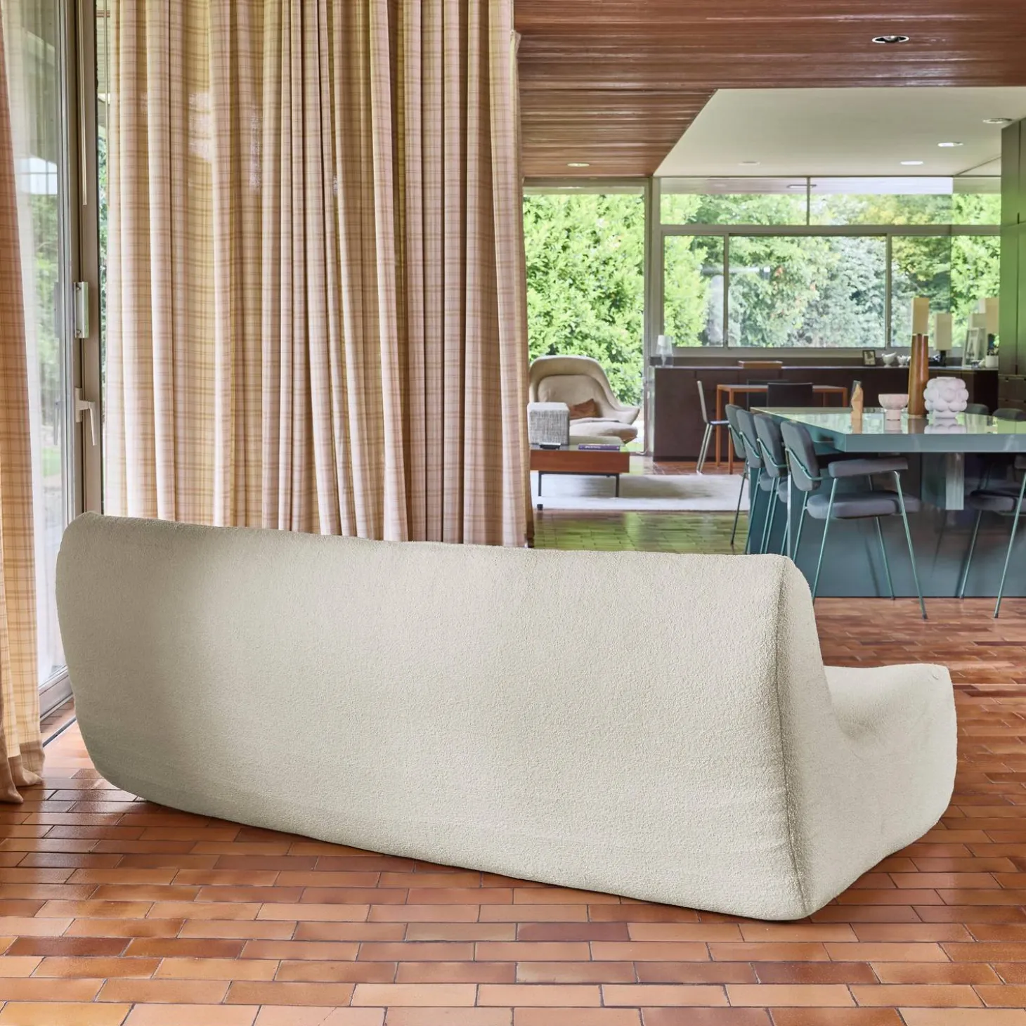 Sofá modular em tecido bouclé, 3 lugares