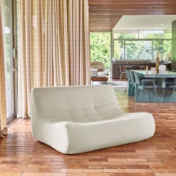 Sofá modular em tecido bouclé, 2 lugares