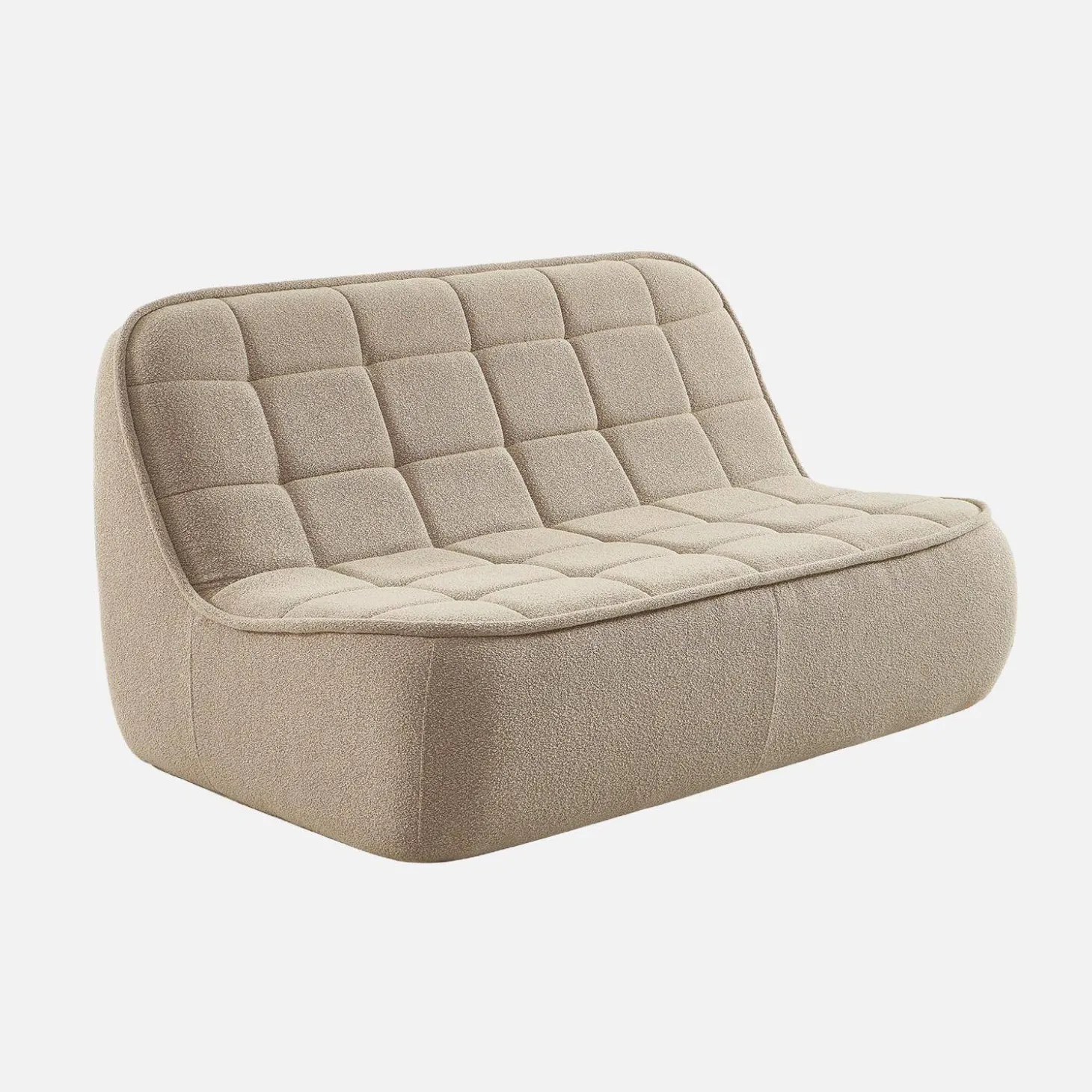 Sofá modular em tecido bouclé, 2 lugares