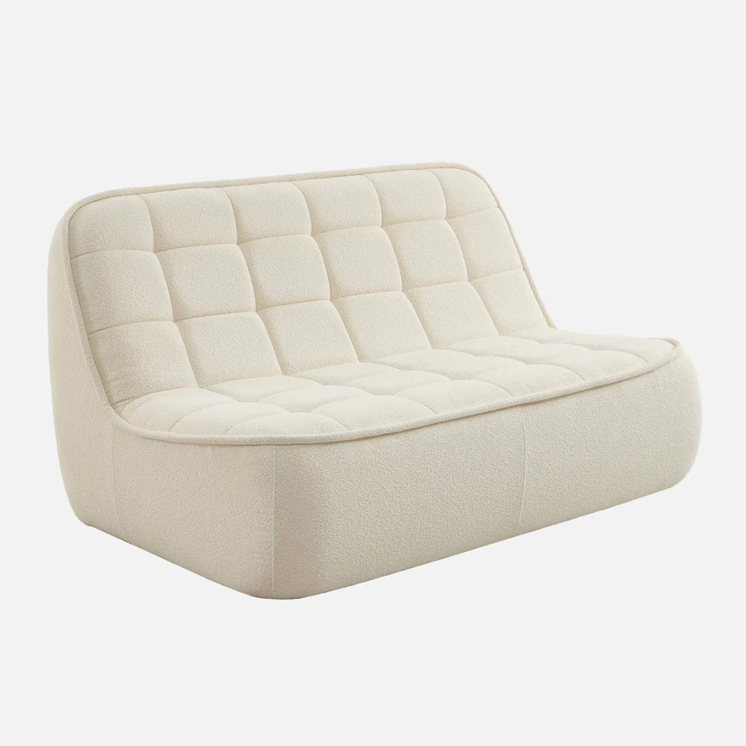 Sofá modular em tecido bouclé, 2 lugares