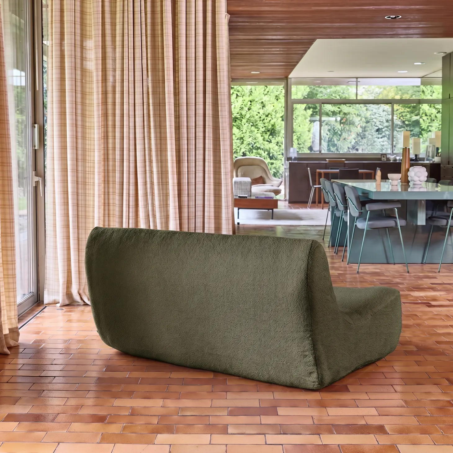 Sofá modular em tecido bouclé, 2 lugares