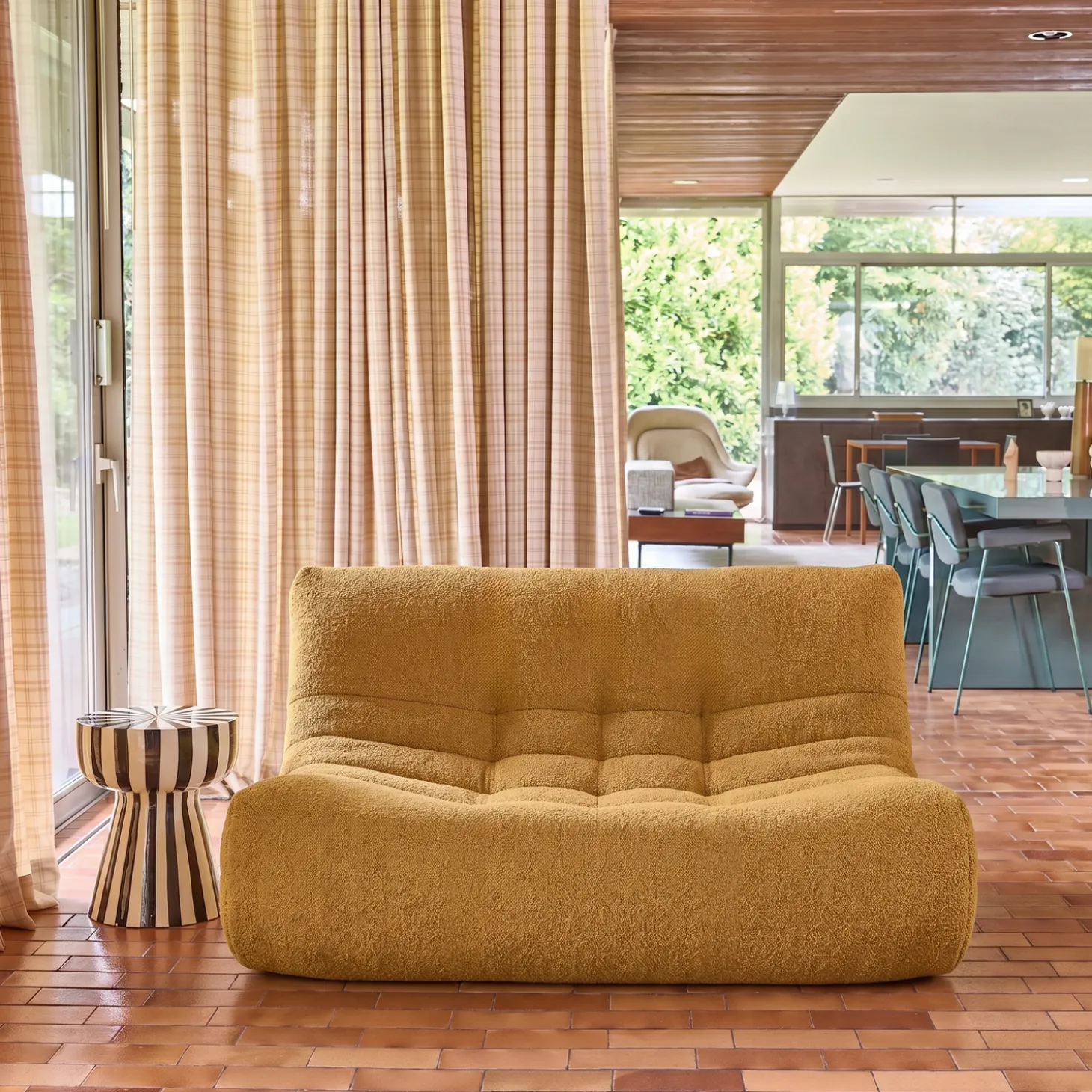 Sofá modular em tecido bouclé, 2 lugares