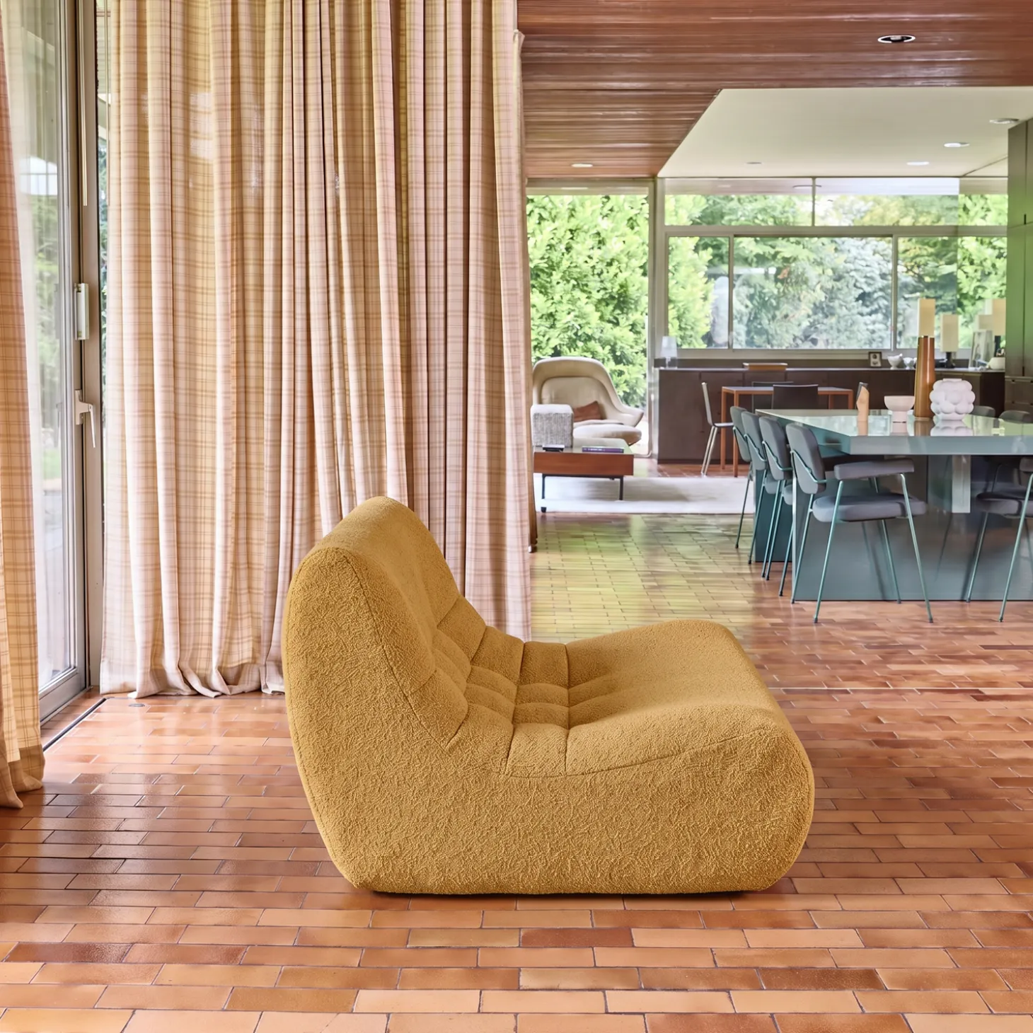 Sofá modular em tecido bouclé, 2 lugares