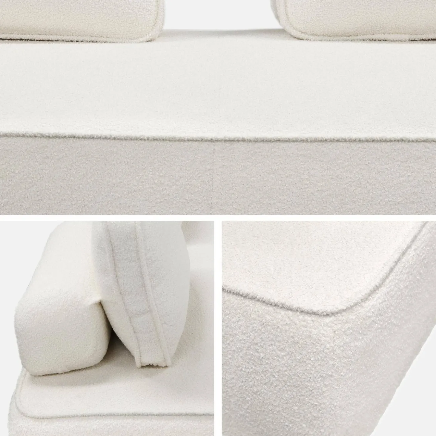 Sofá modular em tecido bouclé, 3 lugares