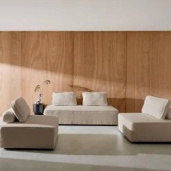 Sofá modular em tecido bouclé, 3 lugares