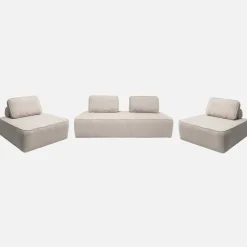 Sofá modular em tecido bouclé, 3 lugares