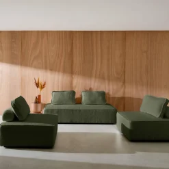 Sofá modular em tecido bouclé, 3 lugares