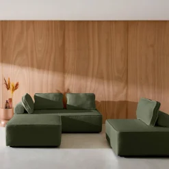 Sofá modular em tecido bouclé, 3 lugares
