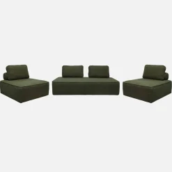 Sofá modular em tecido bouclé, 3 lugares