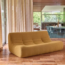 Sofá modular em tecido bouclé, 3 lugares