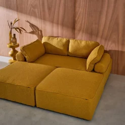 Sofá modular em tecido bouclé, 3 lugares