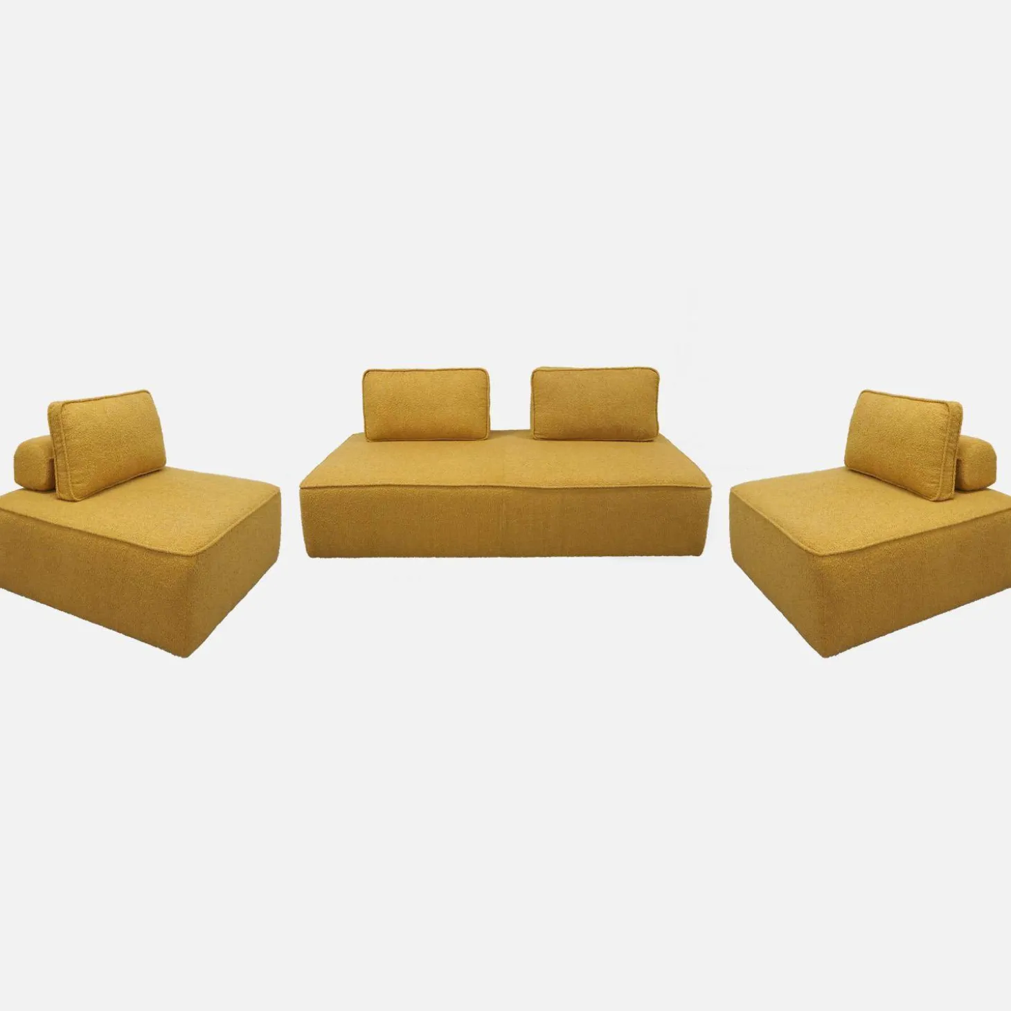 Sofá modular em tecido bouclé, 3 lugares