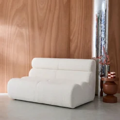 Sofá modular em tecido bouclé, 2 lugares