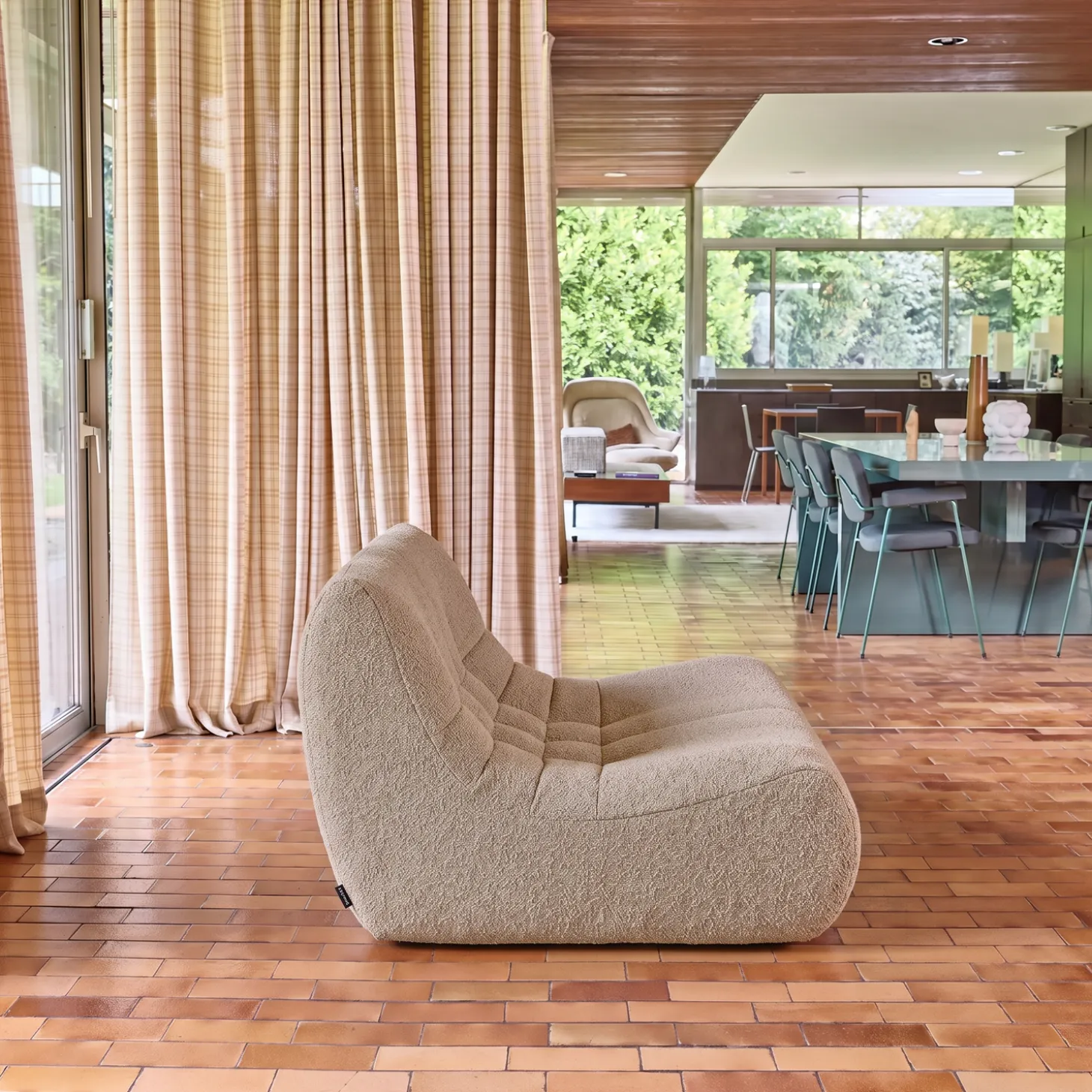 Sofá modular em tecido bouclé, 2 lugares