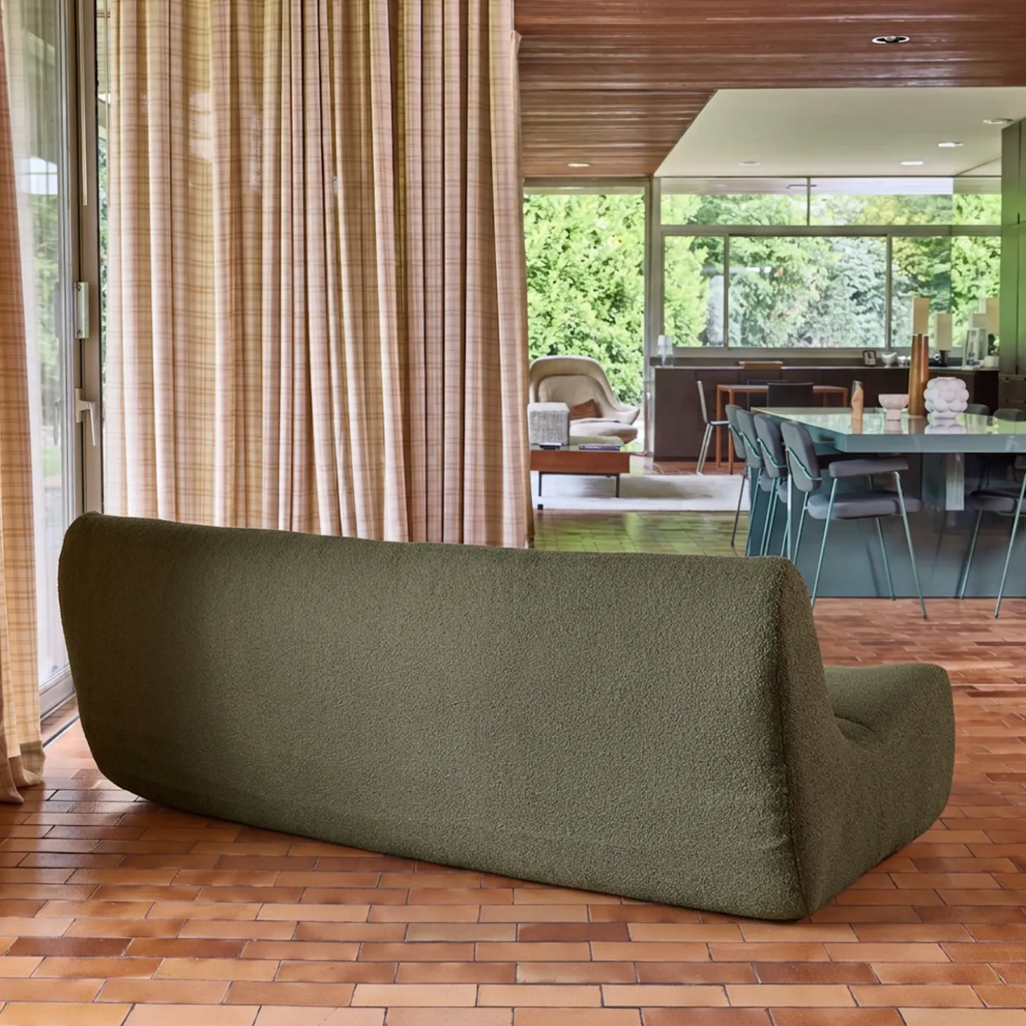 Sofá modular em tecido bouclé, 3 lugares