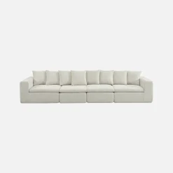 Sofá modular em tecido chenille, 4 lugares
