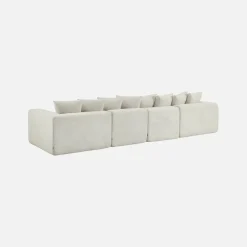 Sofá modular em tecido chenille, 4 lugares