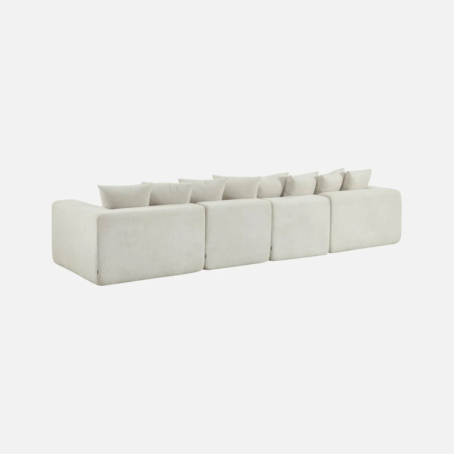 Sofá modular em tecido chenille, 4 lugares