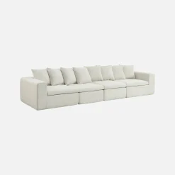 Sofá modular em tecido chenille, 4 lugares