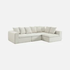Sofá modular em tecido chenille, 4 lugares