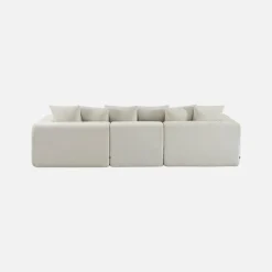 Sofá modular em tecido chenille, 3 lugares