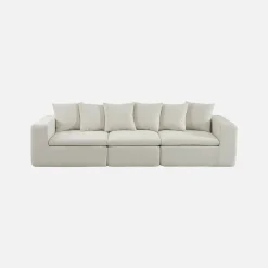 Sofá modular em tecido chenille, 3 lugares