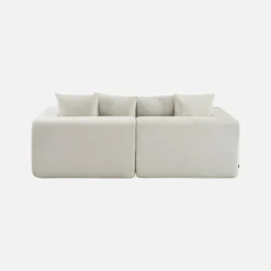 Sofá modular em tecido chenille, 2 lugares