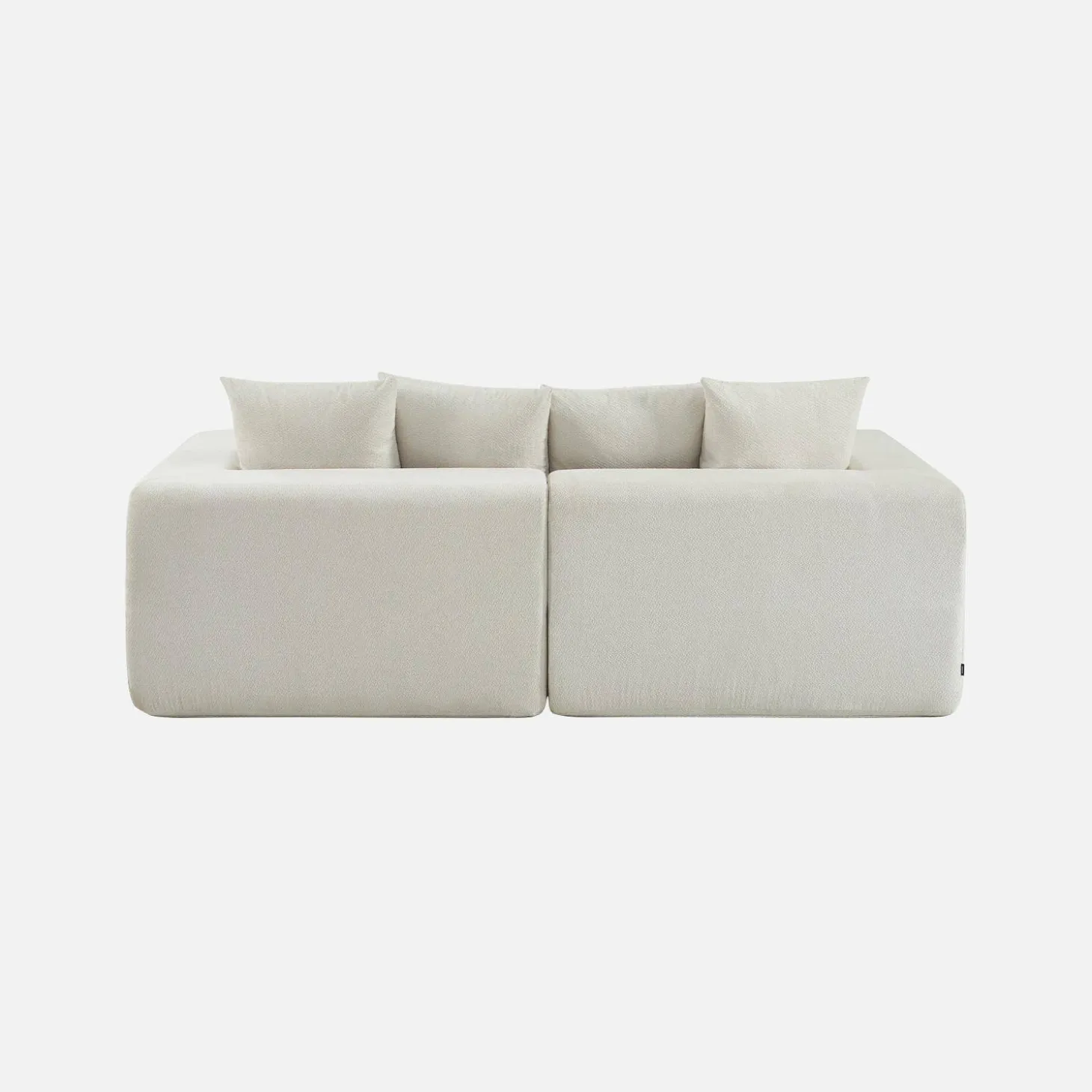 Sofá modular em tecido chenille, 2 lugares