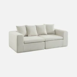 Sofá modular em tecido chenille, 2 lugares