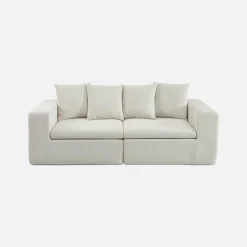 Sofá modular em tecido chenille, 2 lugares