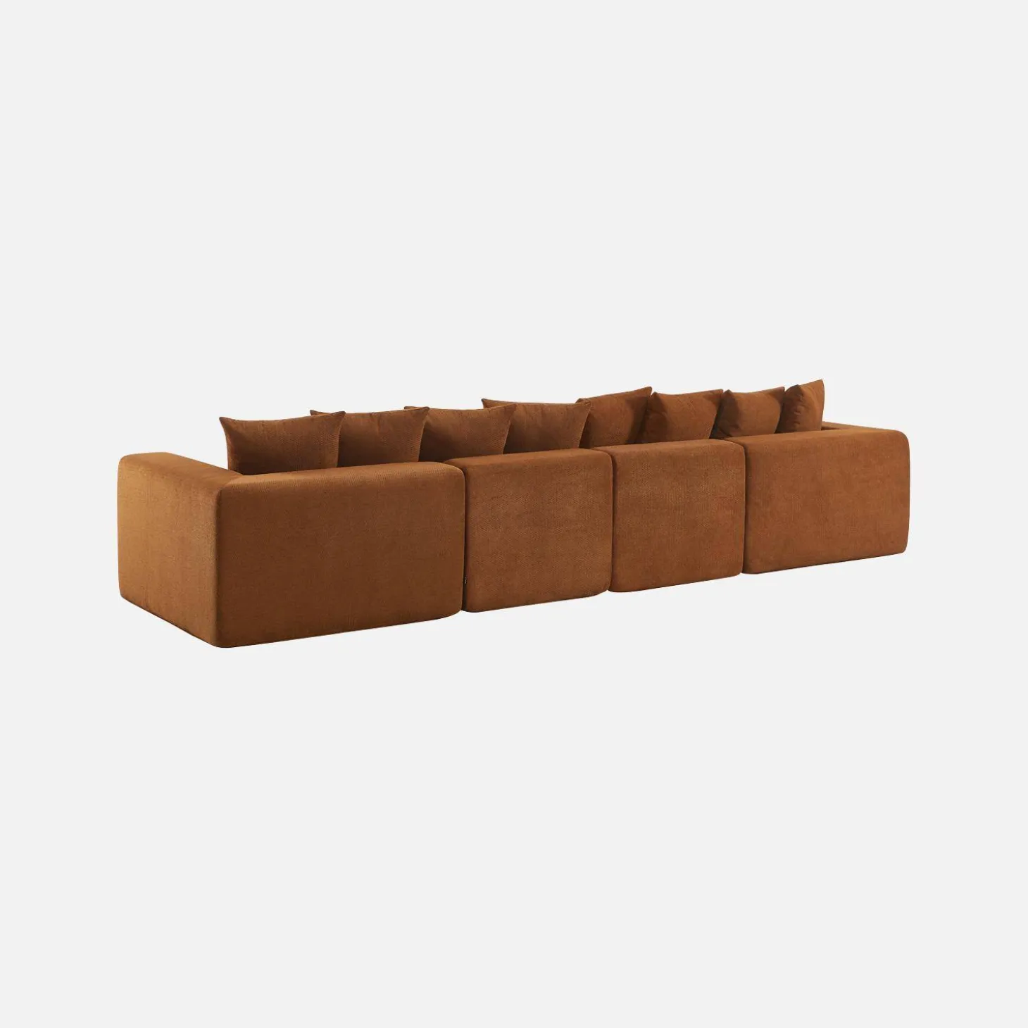 Sofá modular em tecido chenille, 4 lugares