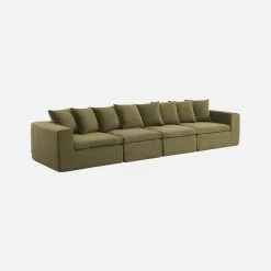 Sofá modular em tecido chenille, 4 lugares