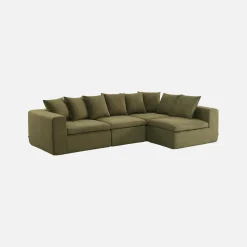 Sofá modular em tecido chenille, 4 lugares
