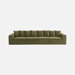 Sofá modular em tecido chenille, 4 lugares