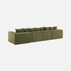 Sofá modular em tecido chenille, 4 lugares