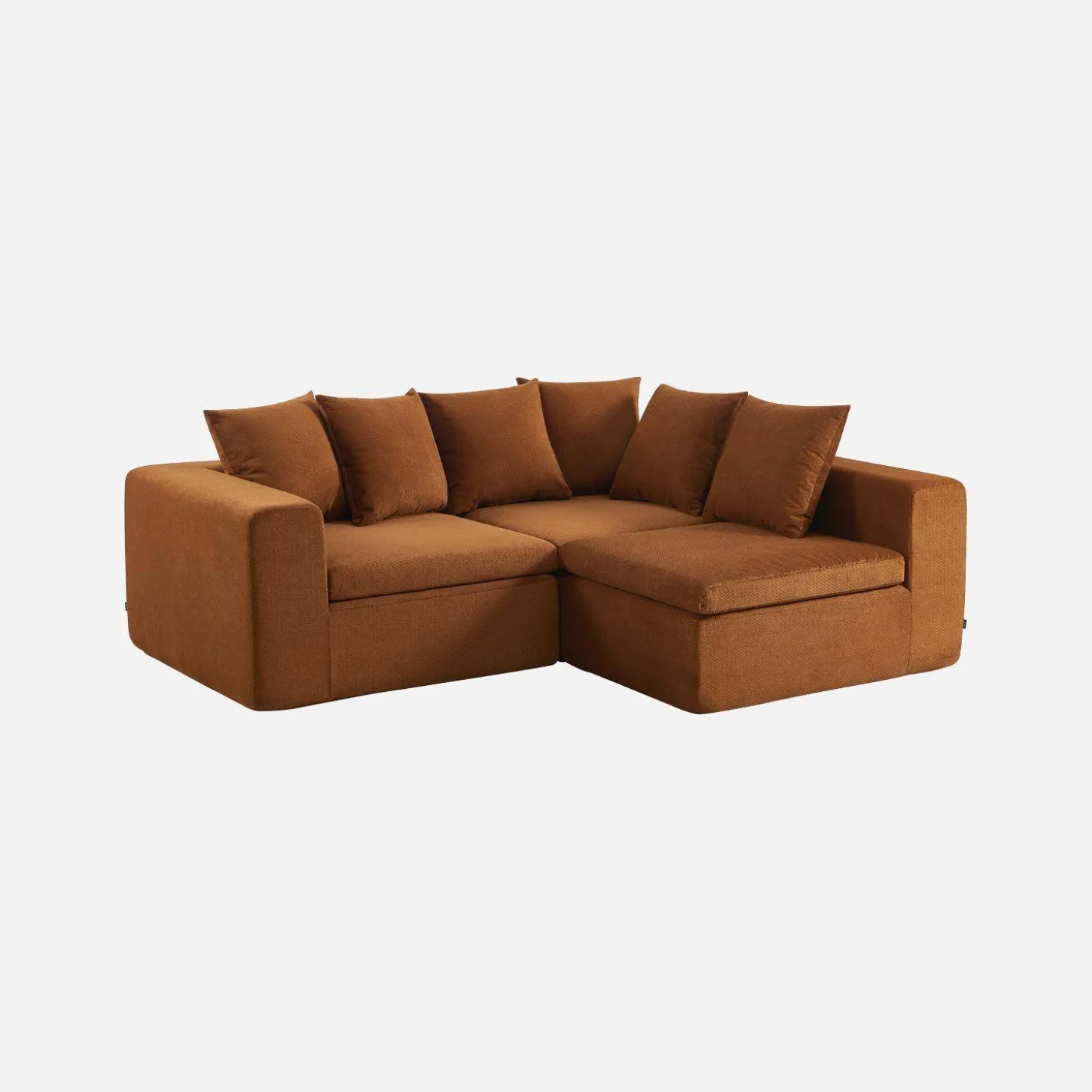 Sofá modular em tecido chenille, 3 lugares