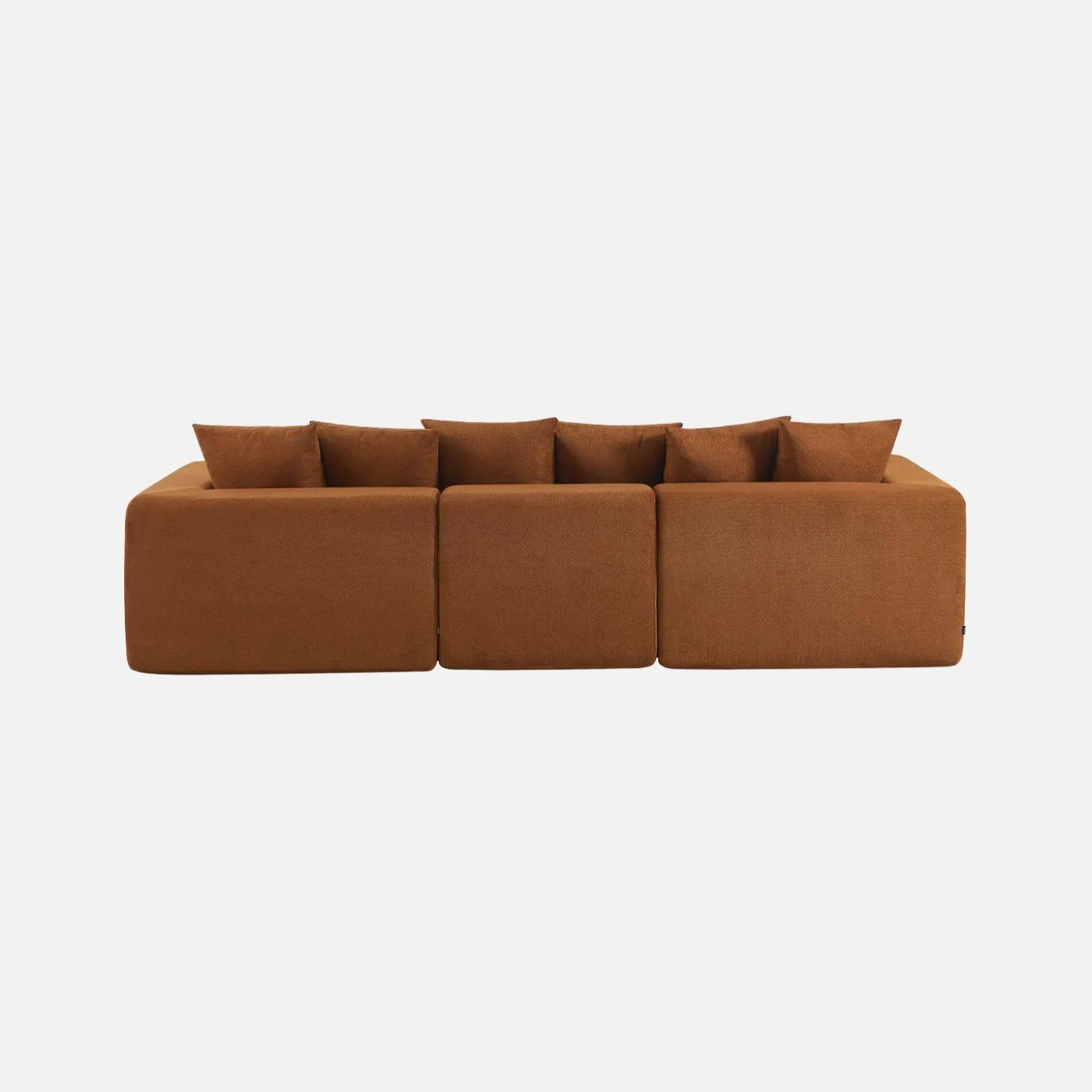 Sofá modular em tecido chenille, 3 lugares