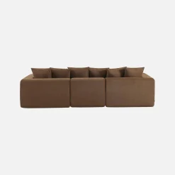 Sofá modular em tecido chenille, 3 lugares