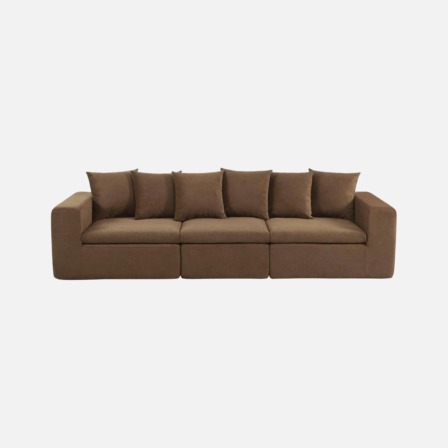 Sofá modular em tecido chenille, 3 lugares