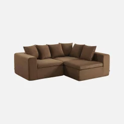 Sofá modular em tecido chenille, 3 lugares