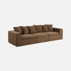 Sofá modular em tecido chenille, 3 lugares