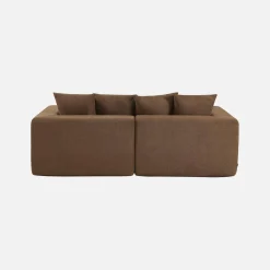 Sofá modular em tecido chenille, 2 lugares
