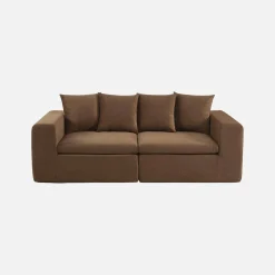 Sofá modular em tecido chenille, 2 lugares