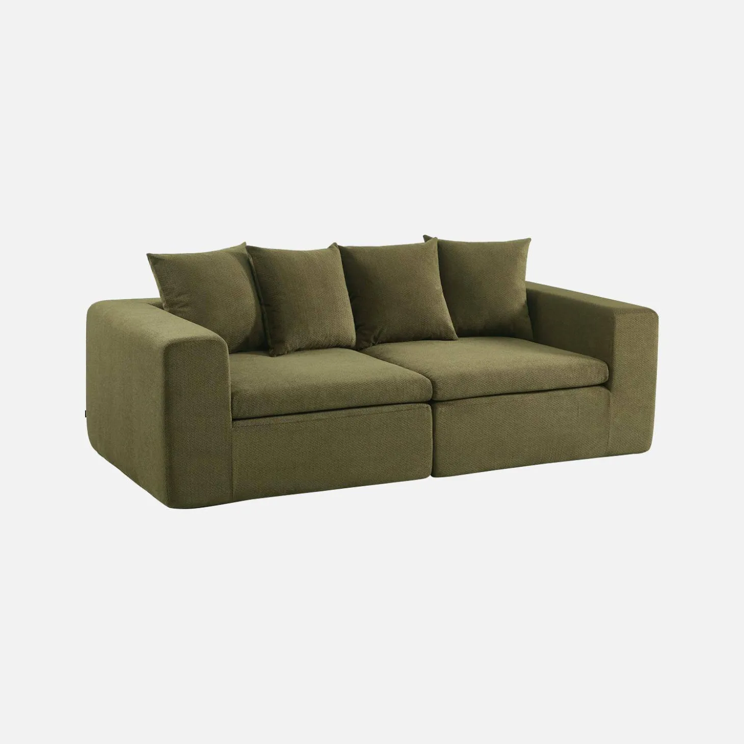 Sofá modular em tecido chenille, 2 lugares
