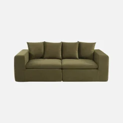 Sofá modular em tecido chenille, 2 lugares
