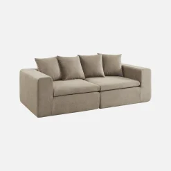 Sofá modular em tecido chenille, 2 lugares
