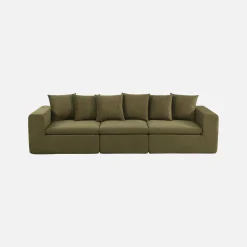 Sofá modular em tecido chenille, 3 lugares